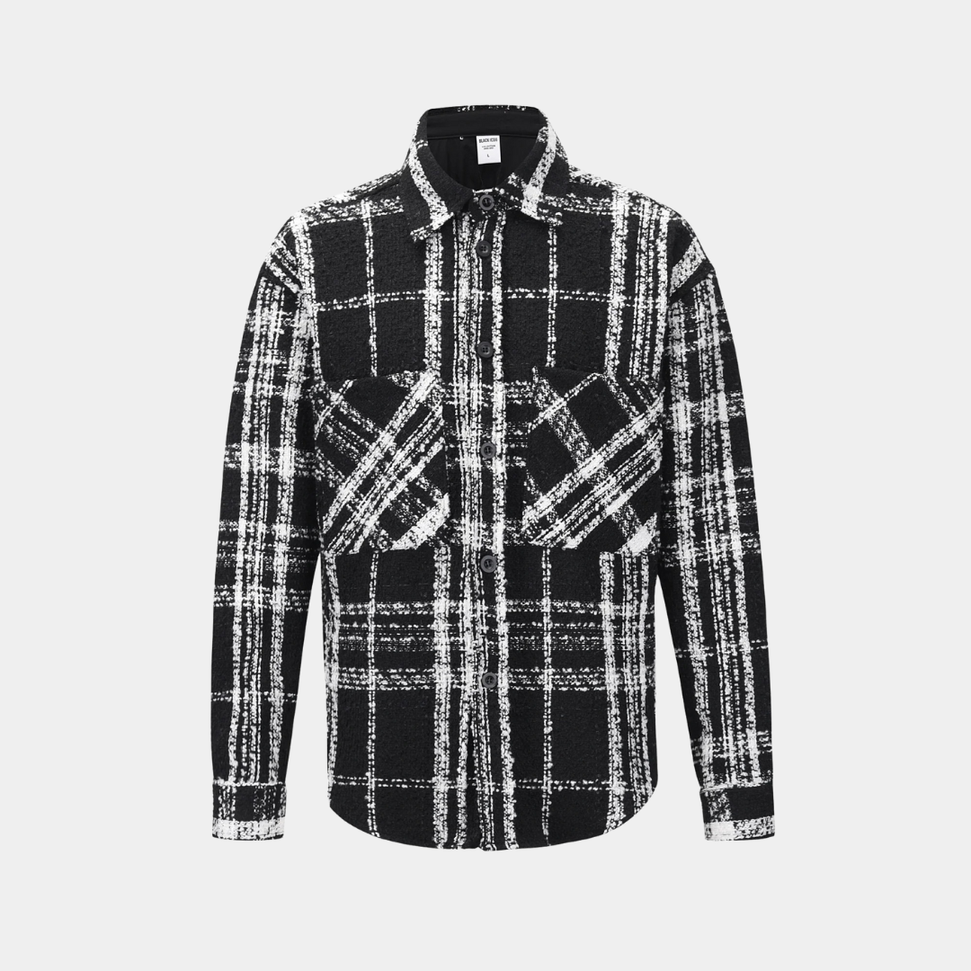 Murphy Mode | Men’s Woolen Plaid Shirt with Lapel Collar