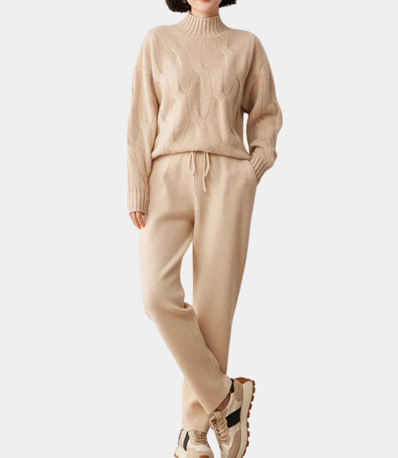 MurphyMode| Turtleneck Sweater Women Cashmere Jacquard Oversized
