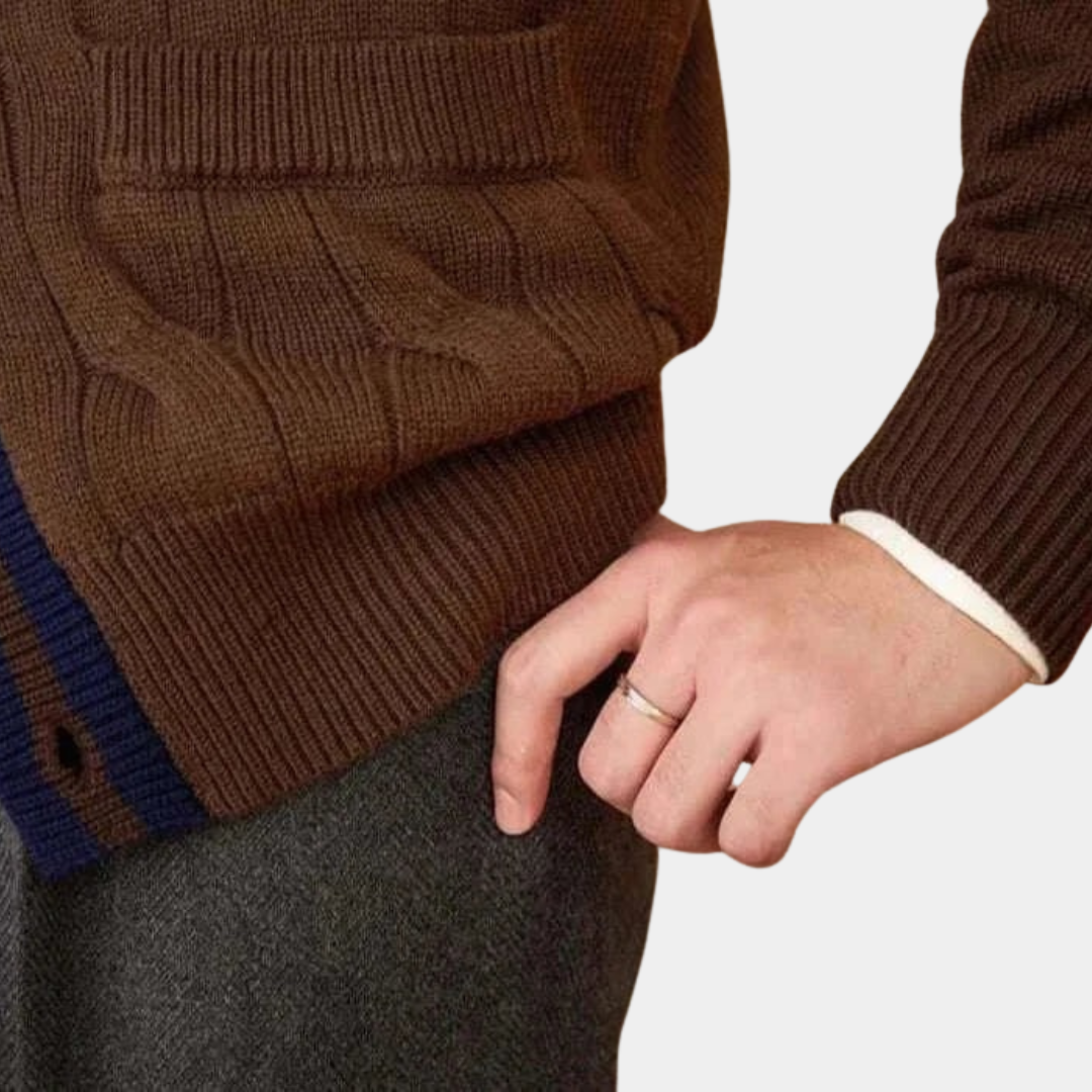 Murphy Mode | Men’s Wool Blend Knitted Cardigan