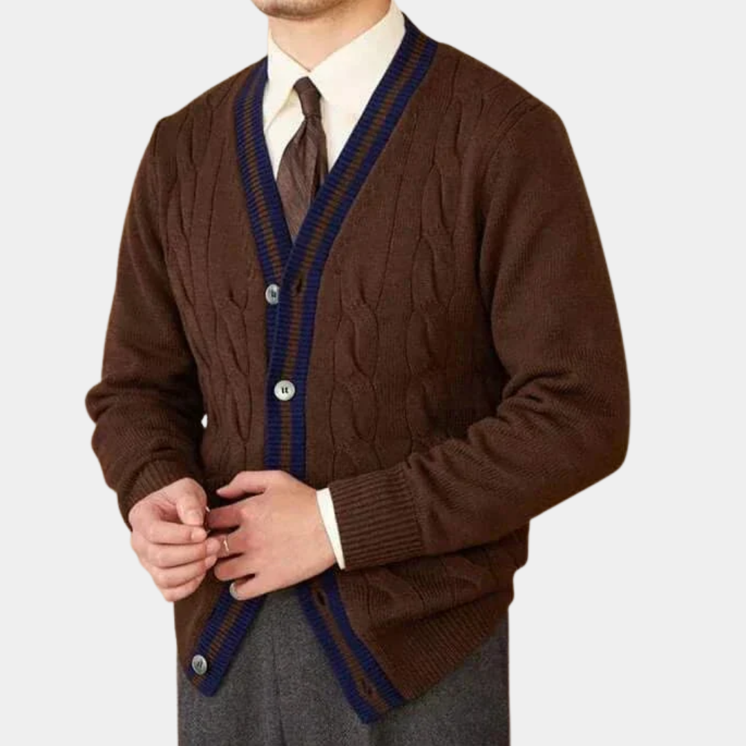 Murphy Mode | Men’s Wool Blend Knitted Cardigan