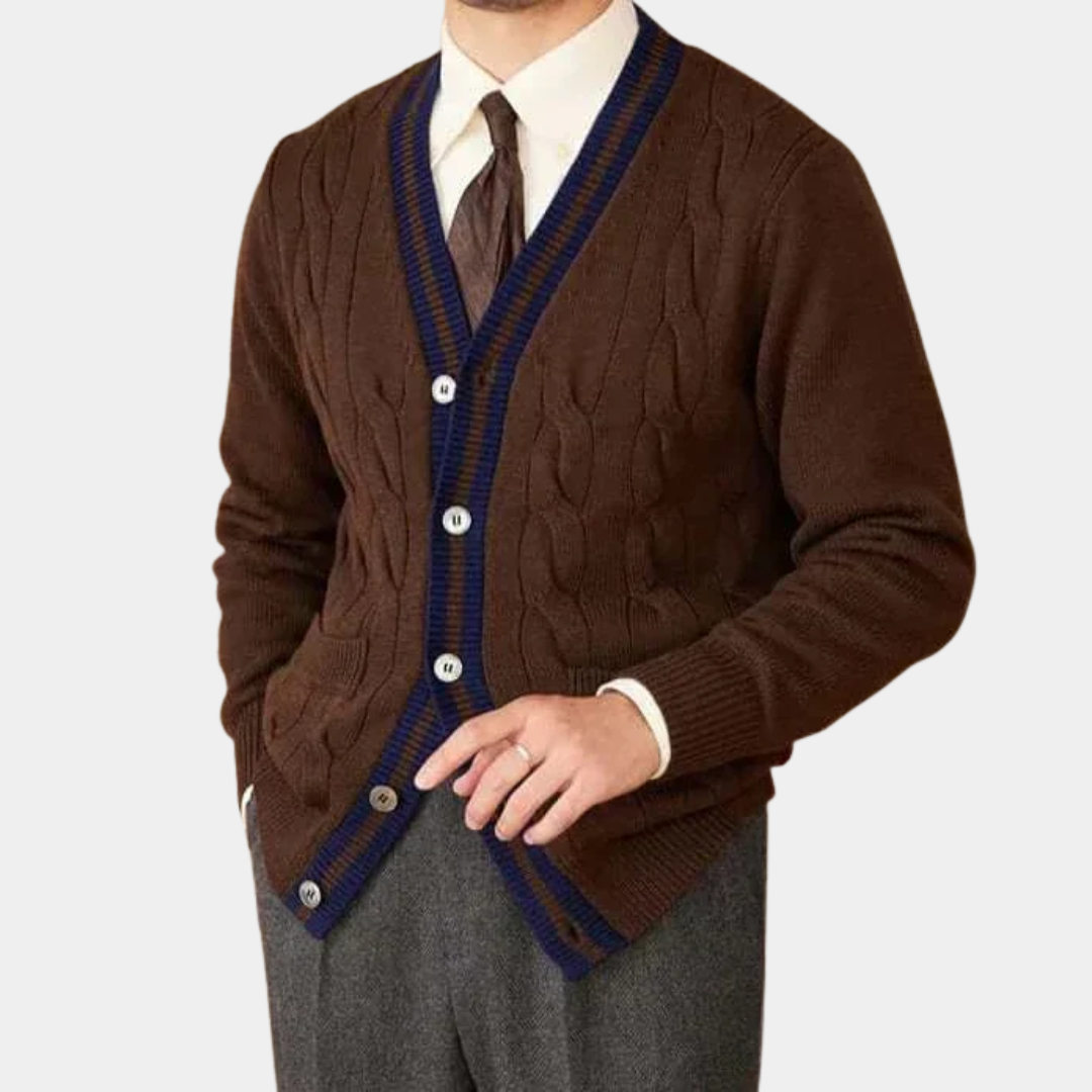 Murphy Mode | Men’s Wool Blend Knitted Cardigan