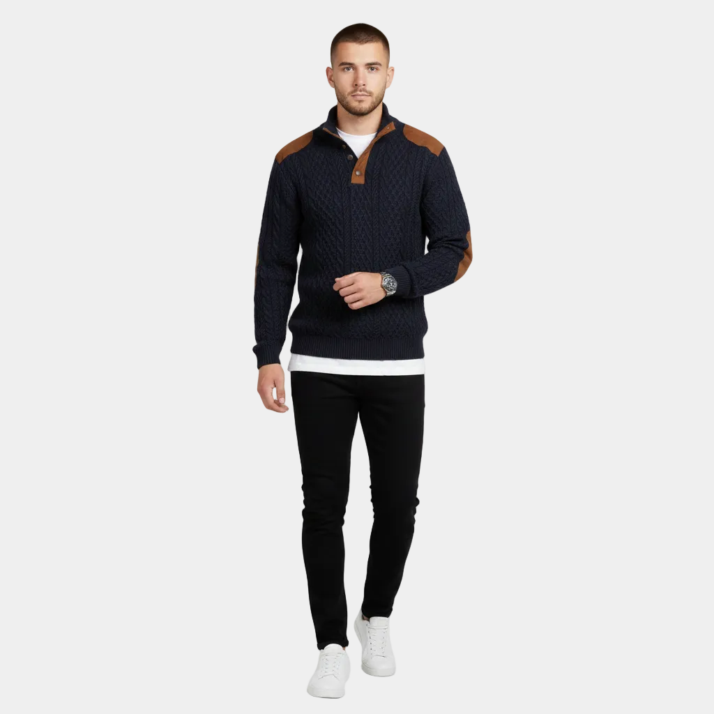 Murphy Mode | Men’s Stand Collar Jacquard Sweater