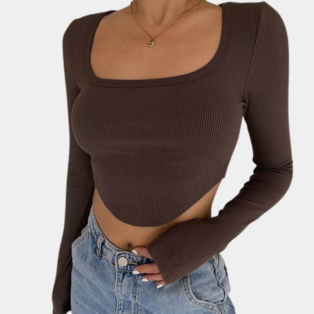 Murphy Mode | Women’s Rib Knitted Slim Fit Crop Top
