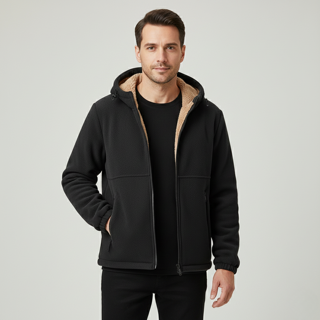 MurphyMode| Sherpa Jacket Men Fleece Lined Hooded Teddy Winter