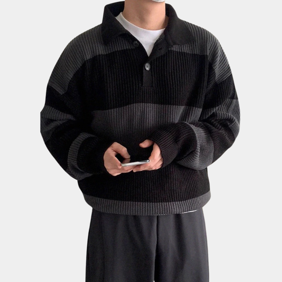 Murphy Mode | Men’s Striped Polo Sweater