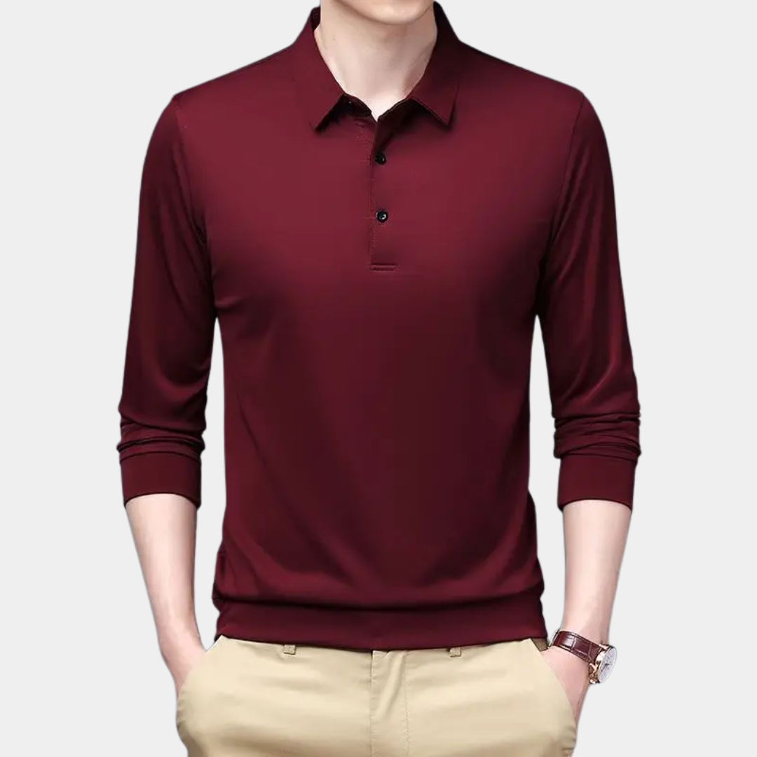Murphy Mode | Men’s Long Sleeve Slim Fit Polo Shirt