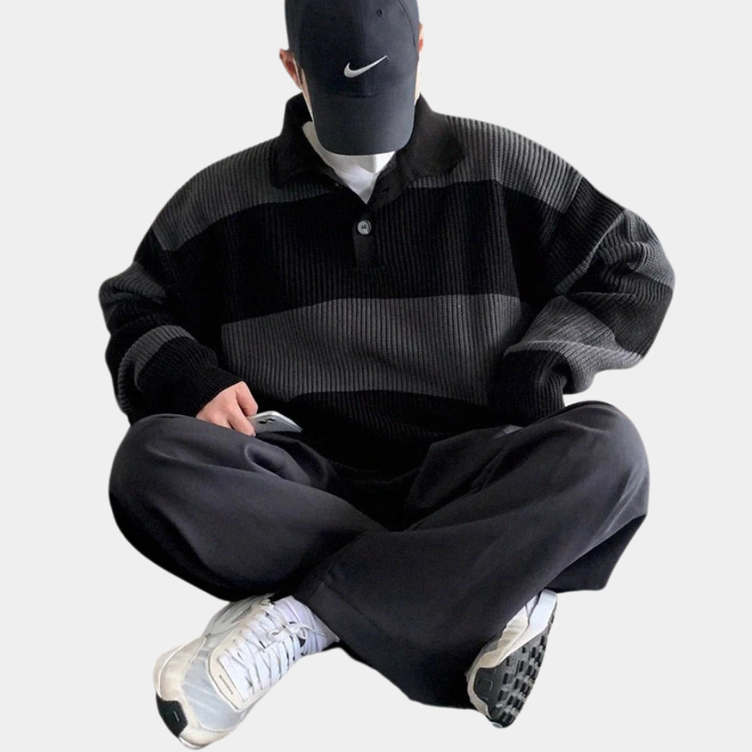 Murphy Mode | Men’s Striped Polo Sweater