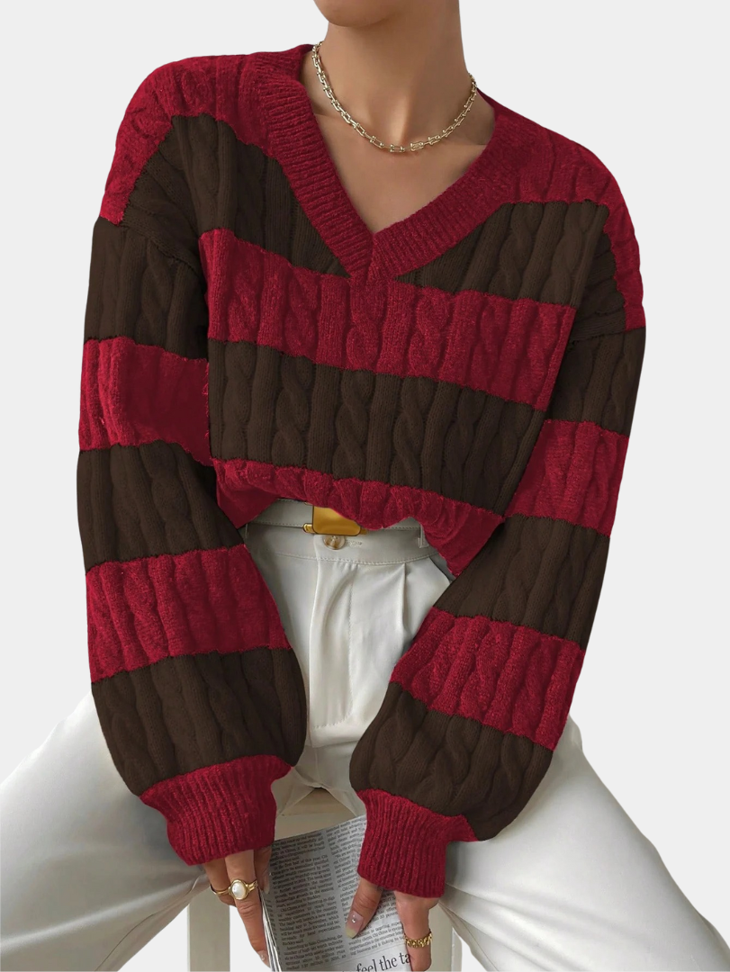 Murphy Mode | Women’s Loose Striped Knitted Top