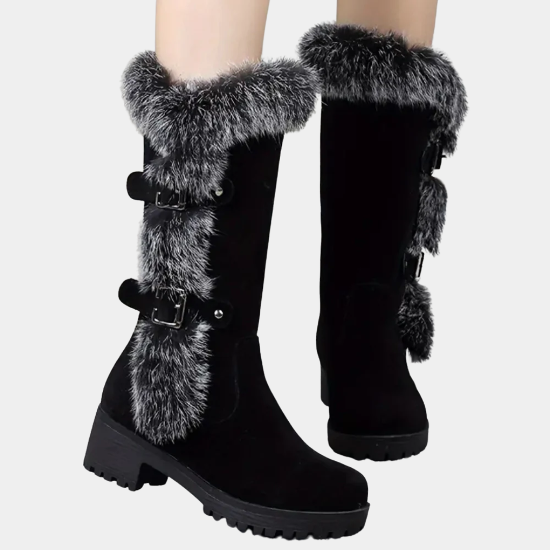 Murphy Mode | Women’s Winter Low Heel Boots with Faux Fur Lining