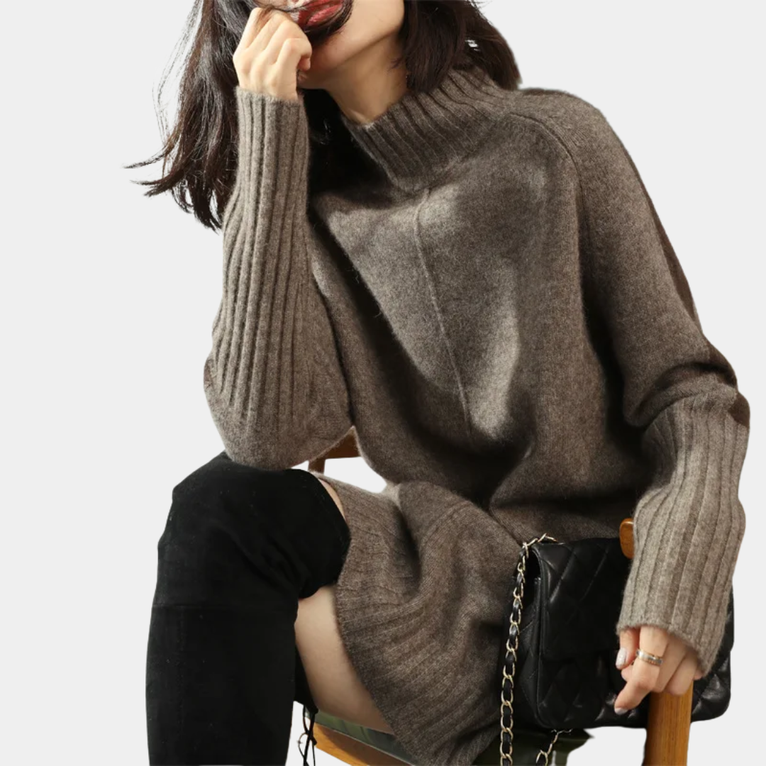 Murphy Mode | Turtleneck Oversized Sweater Dress Women