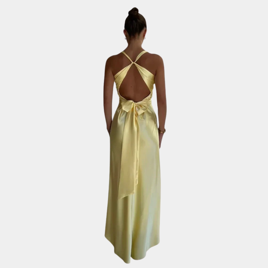Murphy Mode | Satin Slip Yellow Dress