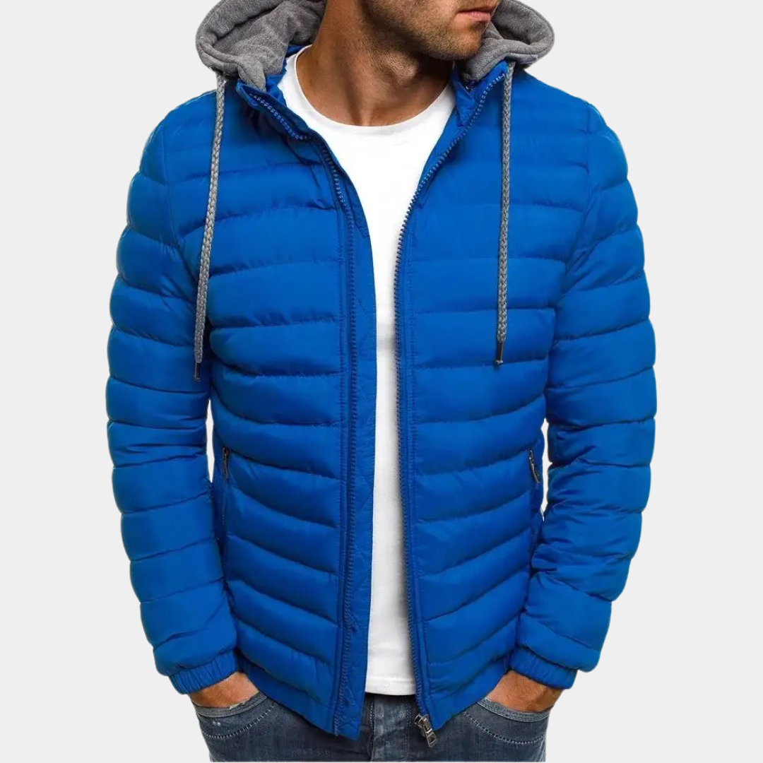 MurphyMode| Puffer Jacket Men Quilted Hooded Lightweight Padded