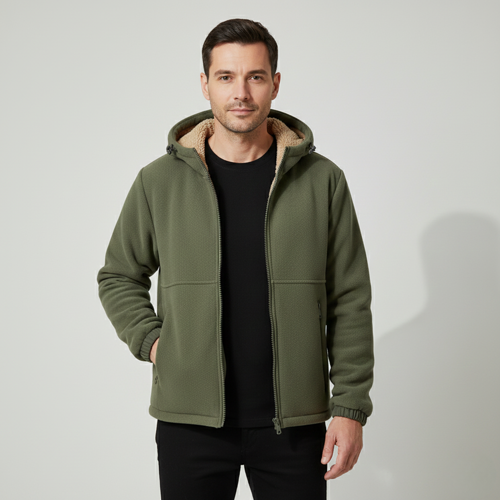 MurphyMode| Sherpa Jacket Men Fleece Lined Hooded Teddy Winter