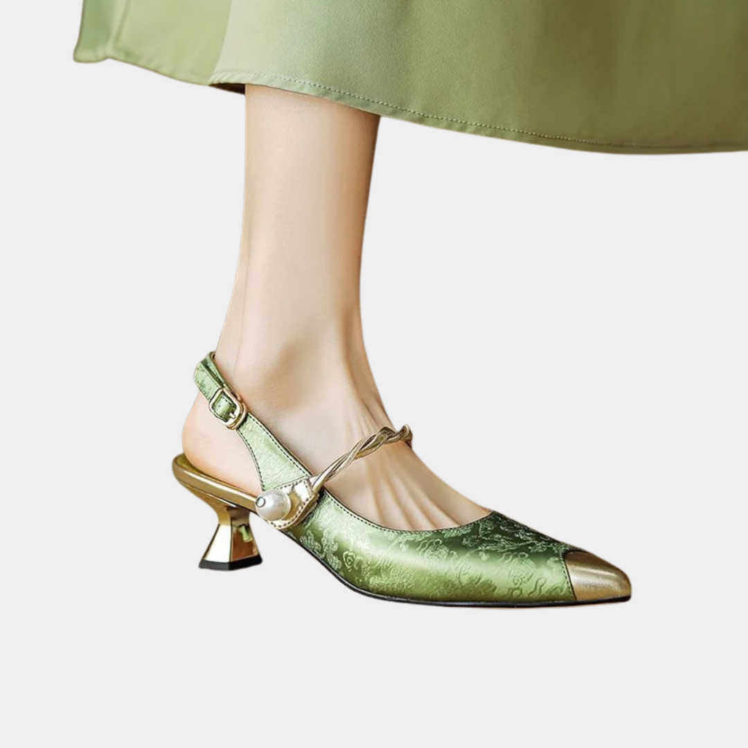 Murphy Mode | Women’s Mid Heel Satin Shoes