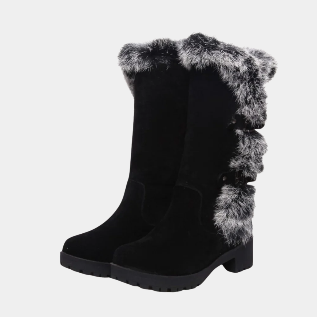 Murphy Mode | Women’s Winter Low Heel Boots with Faux Fur Lining