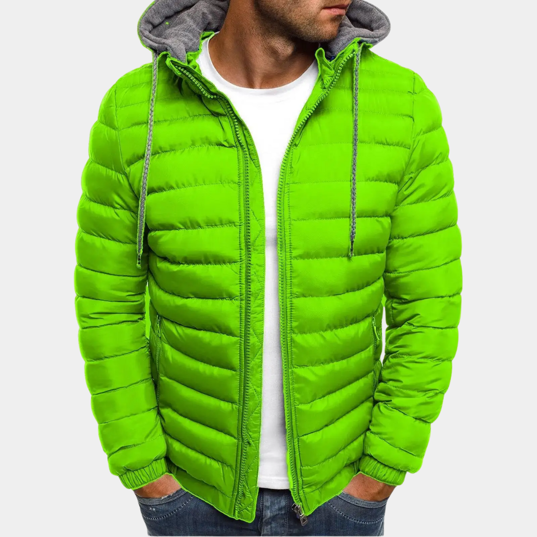 MurphyMode| Puffer Jacket Men Quilted Hooded Lightweight Padded