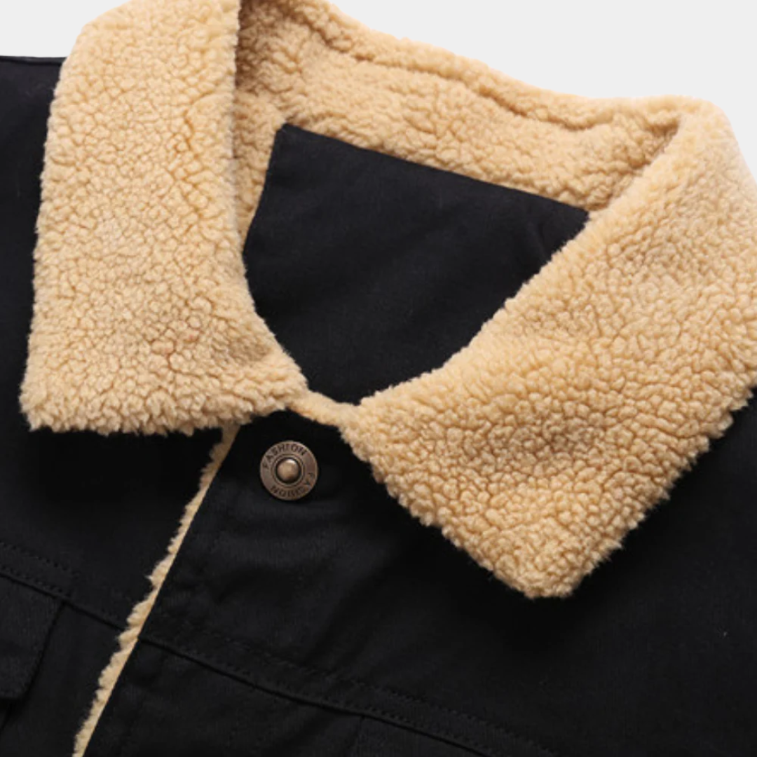 MurphyMode| Sherpa Jacket Men Fleece Lined Casual Zip Up Bomber