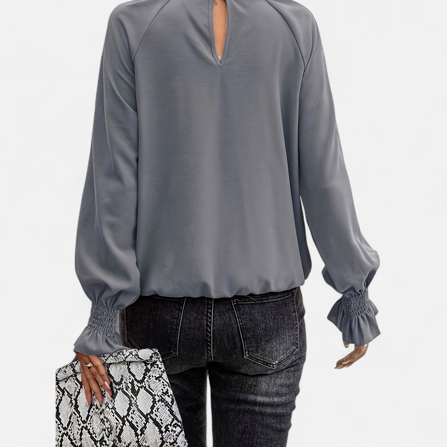 Murphy Mode | Women's Crew Neck Pleated Cotton Blend Top