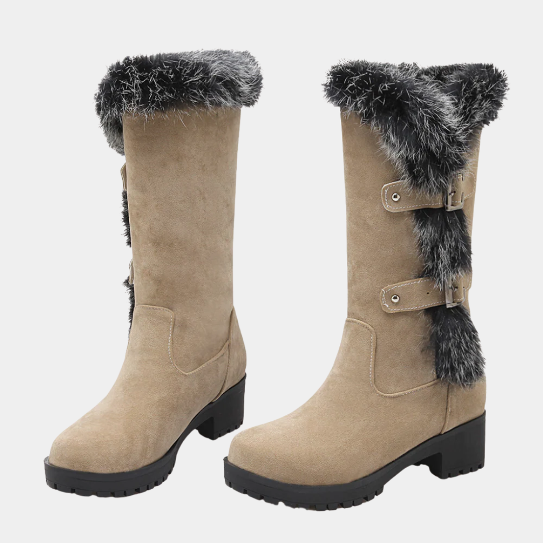 Murphy Mode | Women’s Winter Low Heel Boots with Faux Fur Lining