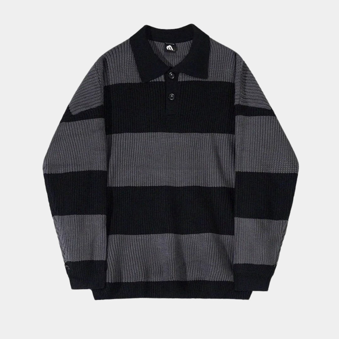 Murphy Mode | Men’s Striped Polo Sweater