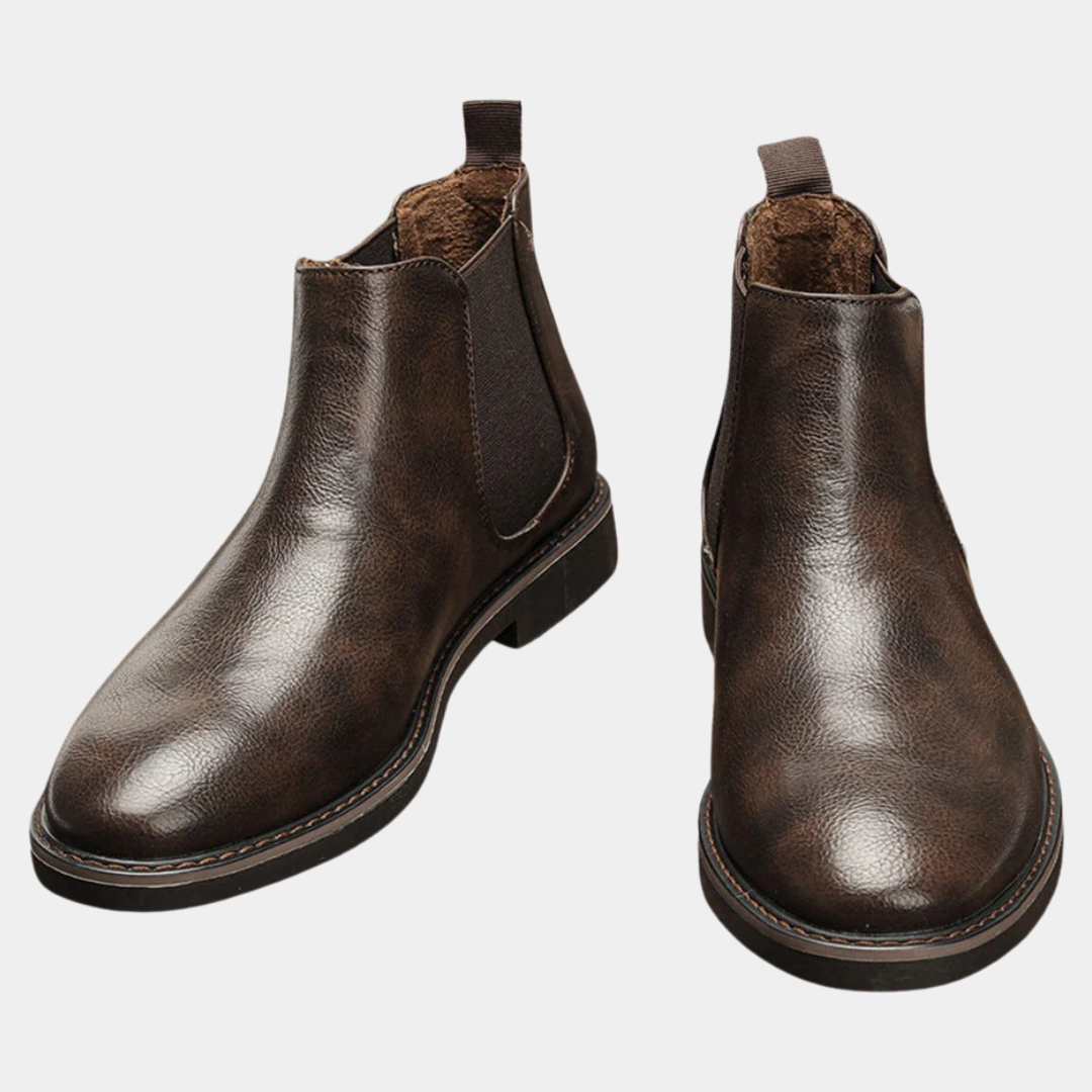 MurphyMode| Chelsea Boots Men Brown Leather Ankle Smart Casual
