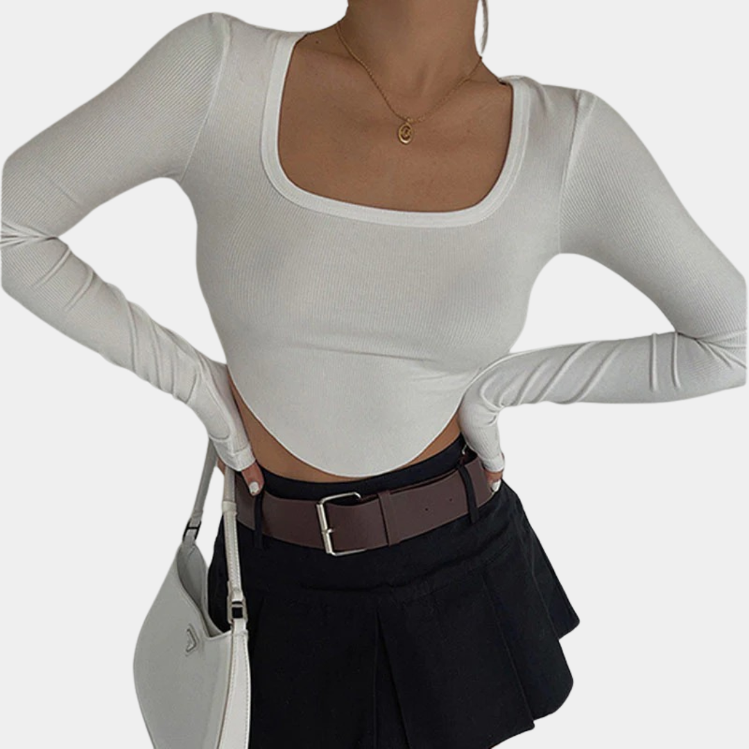 Murphy Mode | Women’s Rib Knitted Slim Fit Crop Top