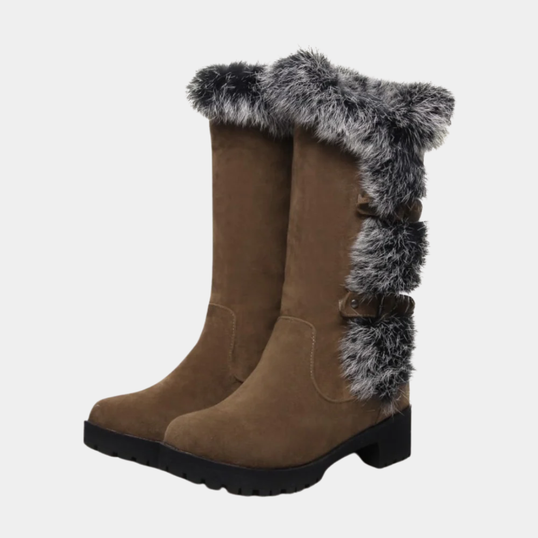 Murphy Mode | Women’s Winter Low Heel Boots with Faux Fur Lining