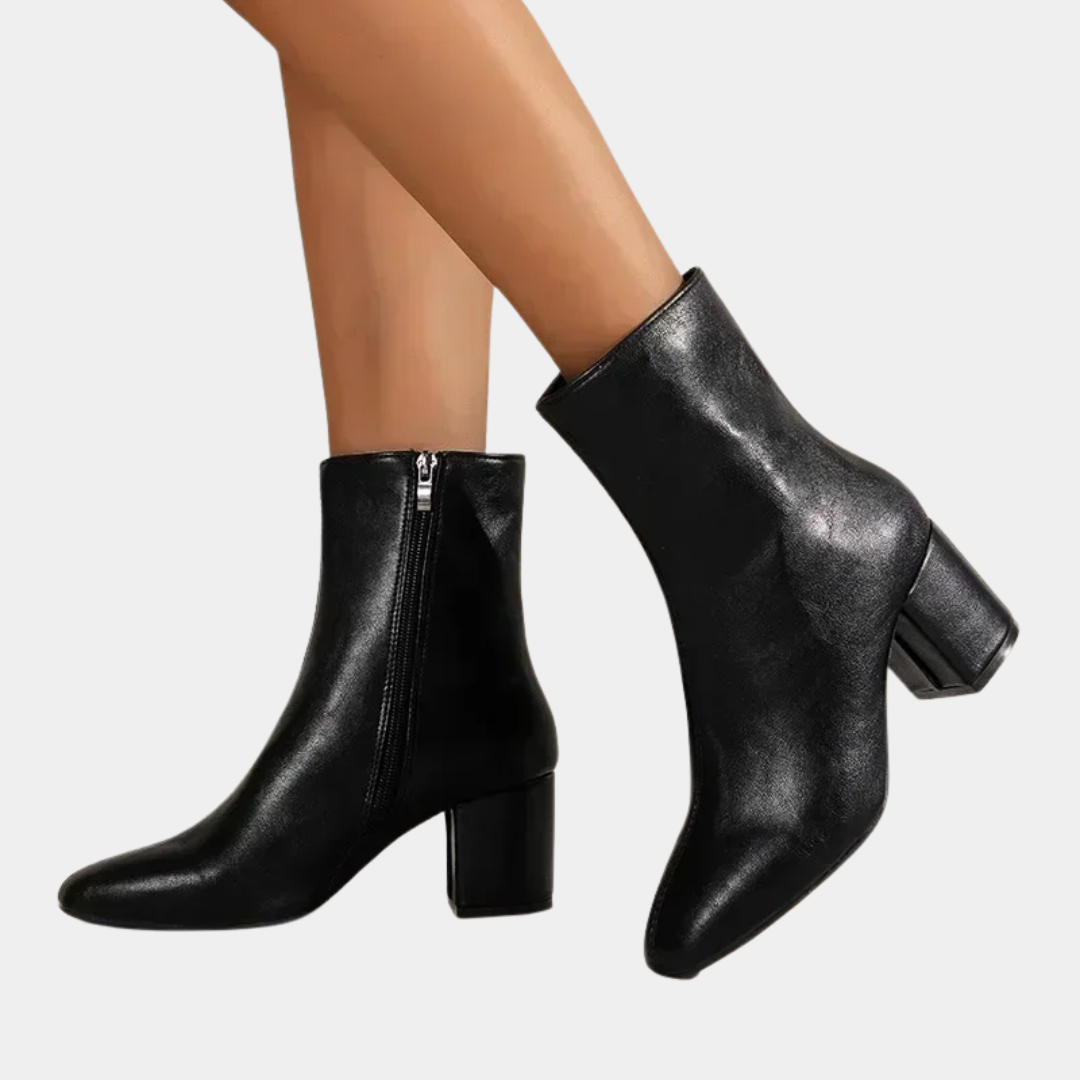 Murphy Mode | Women’s Leather Ankle Boots with Side Zipper
