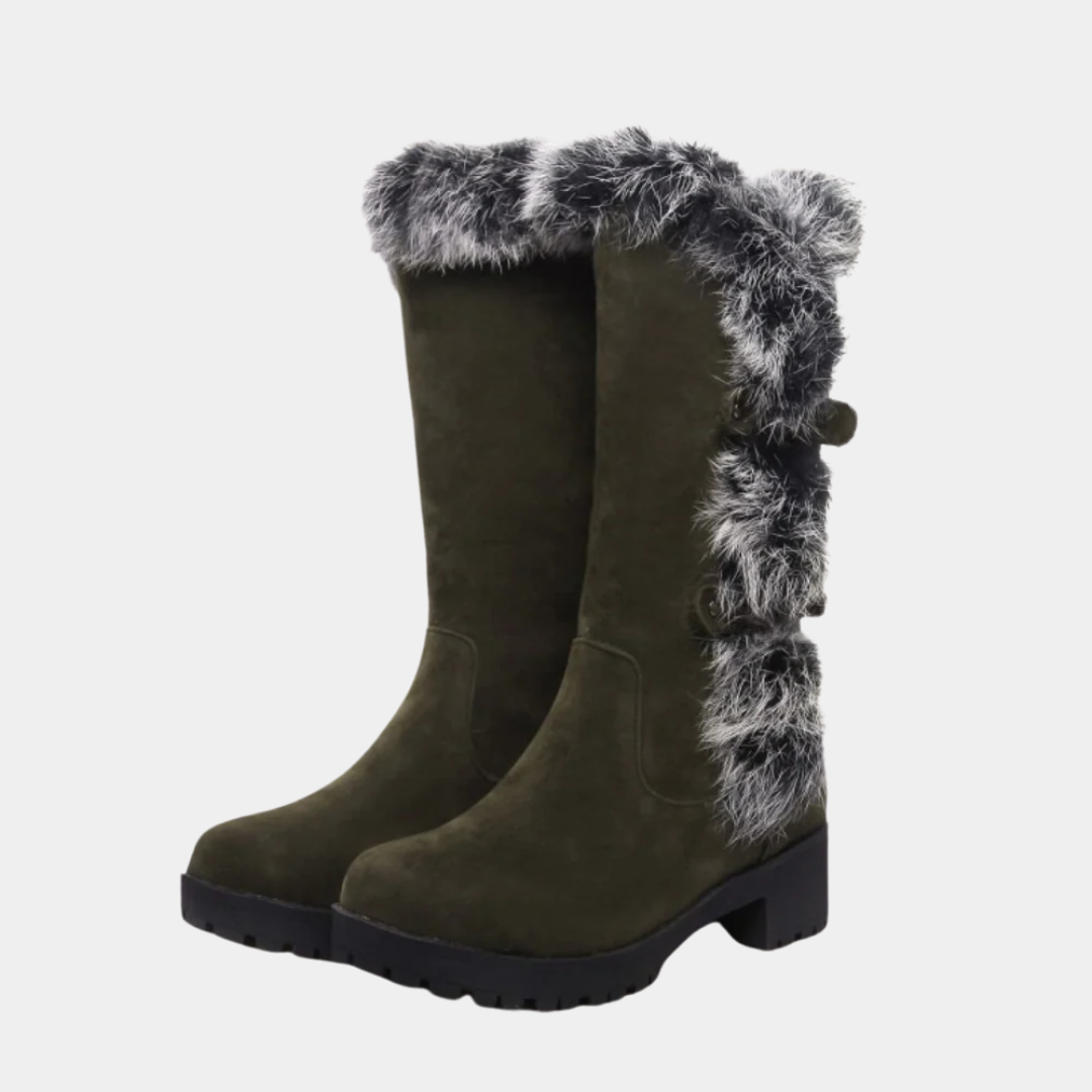 Murphy Mode | Women’s Winter Low Heel Boots with Faux Fur Lining