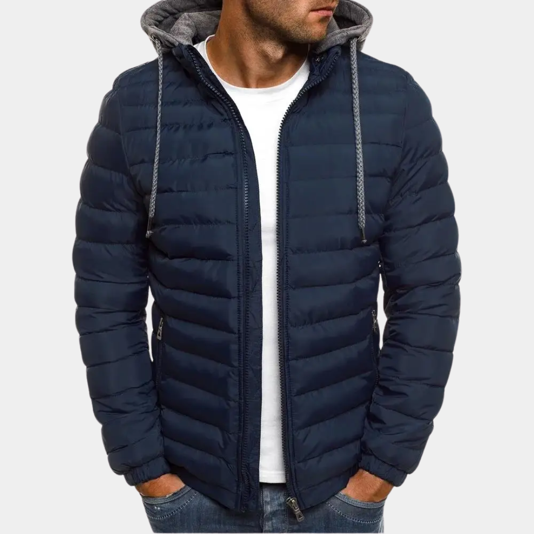 MurphyMode| Puffer Jacket Men Quilted Hooded Lightweight Padded