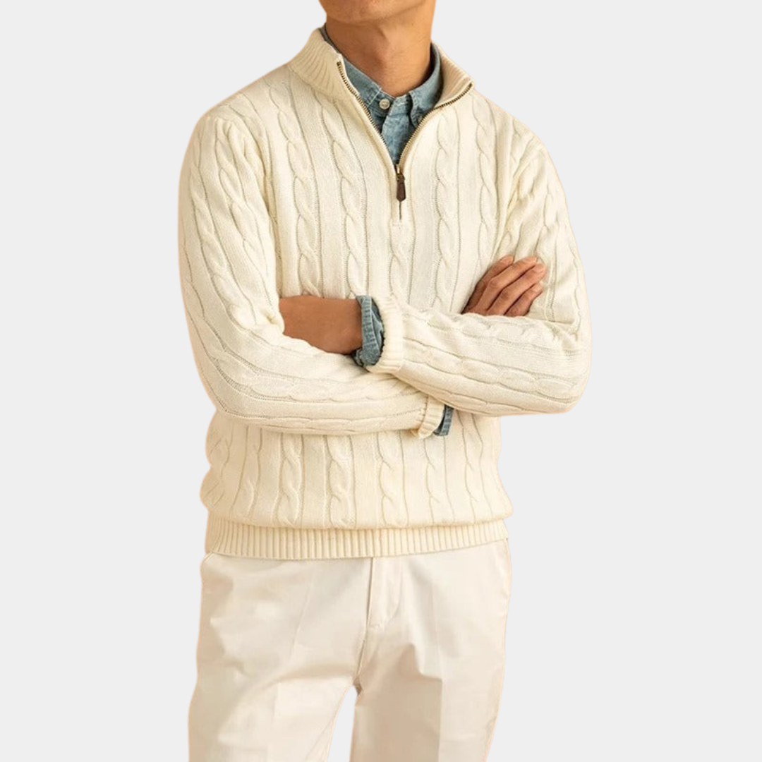 Murphy Mode | Men’s Turtle Neck Striped Cotton Sweater
