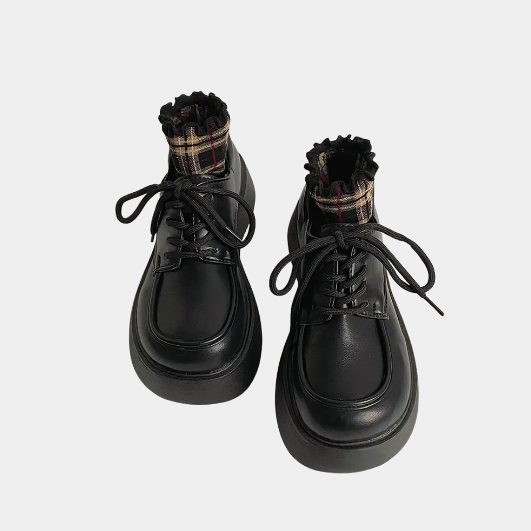 Murphy Mode | Women’s Leather Lace-Up Flats Shoes