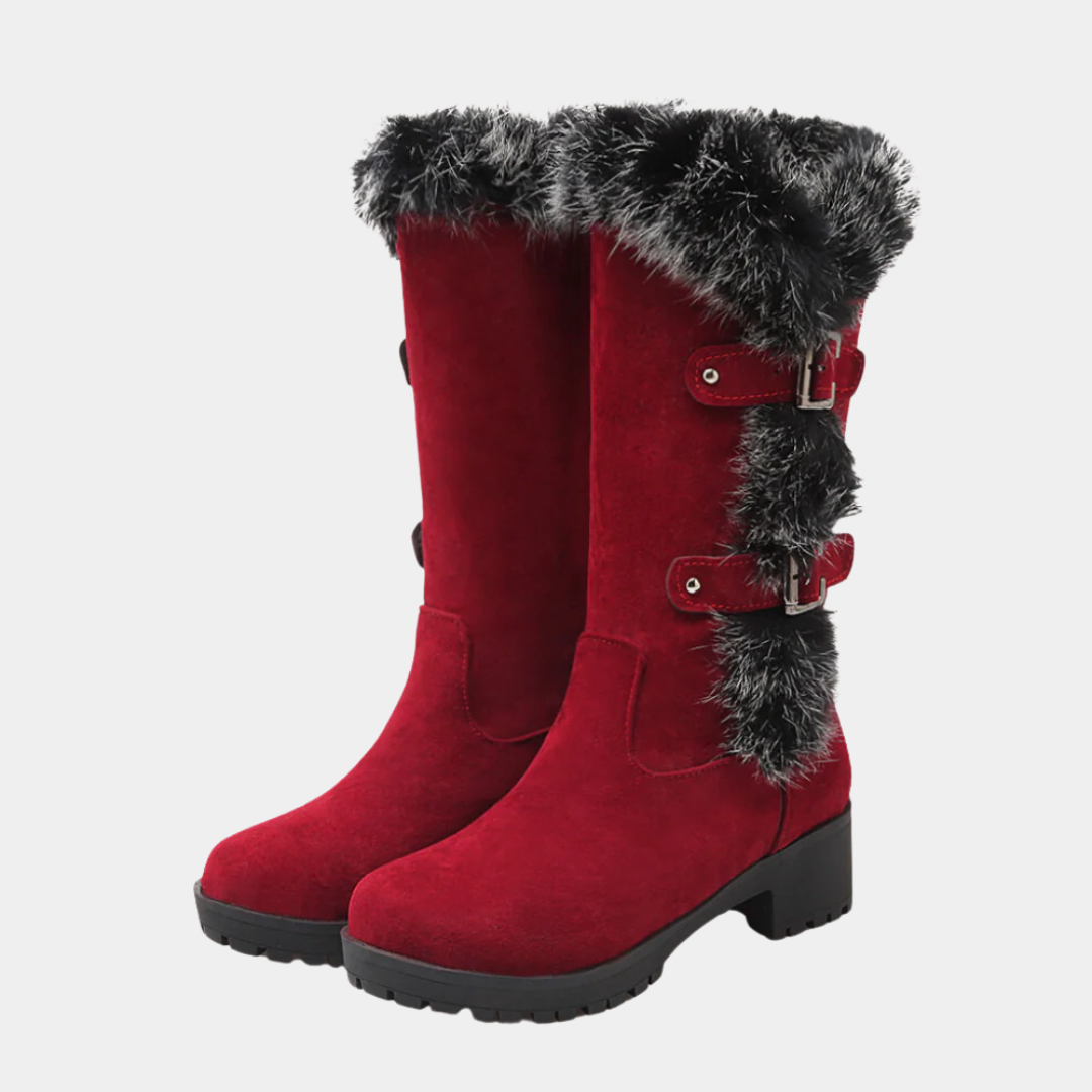 Murphy Mode | Women’s Winter Low Heel Boots with Faux Fur Lining