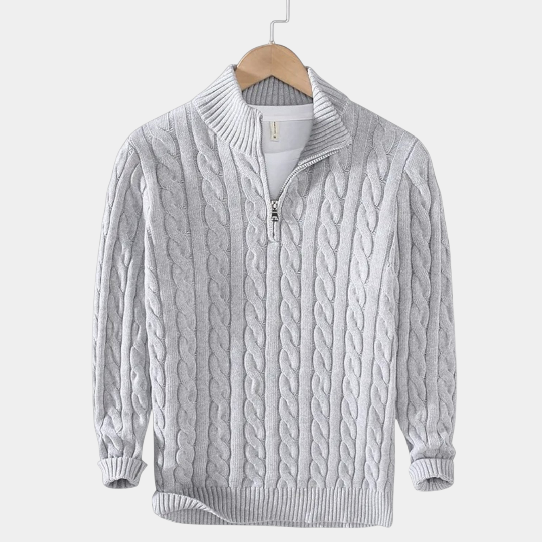 Murphy Mode | Men’s Turtle Neck Striped Cotton Sweater