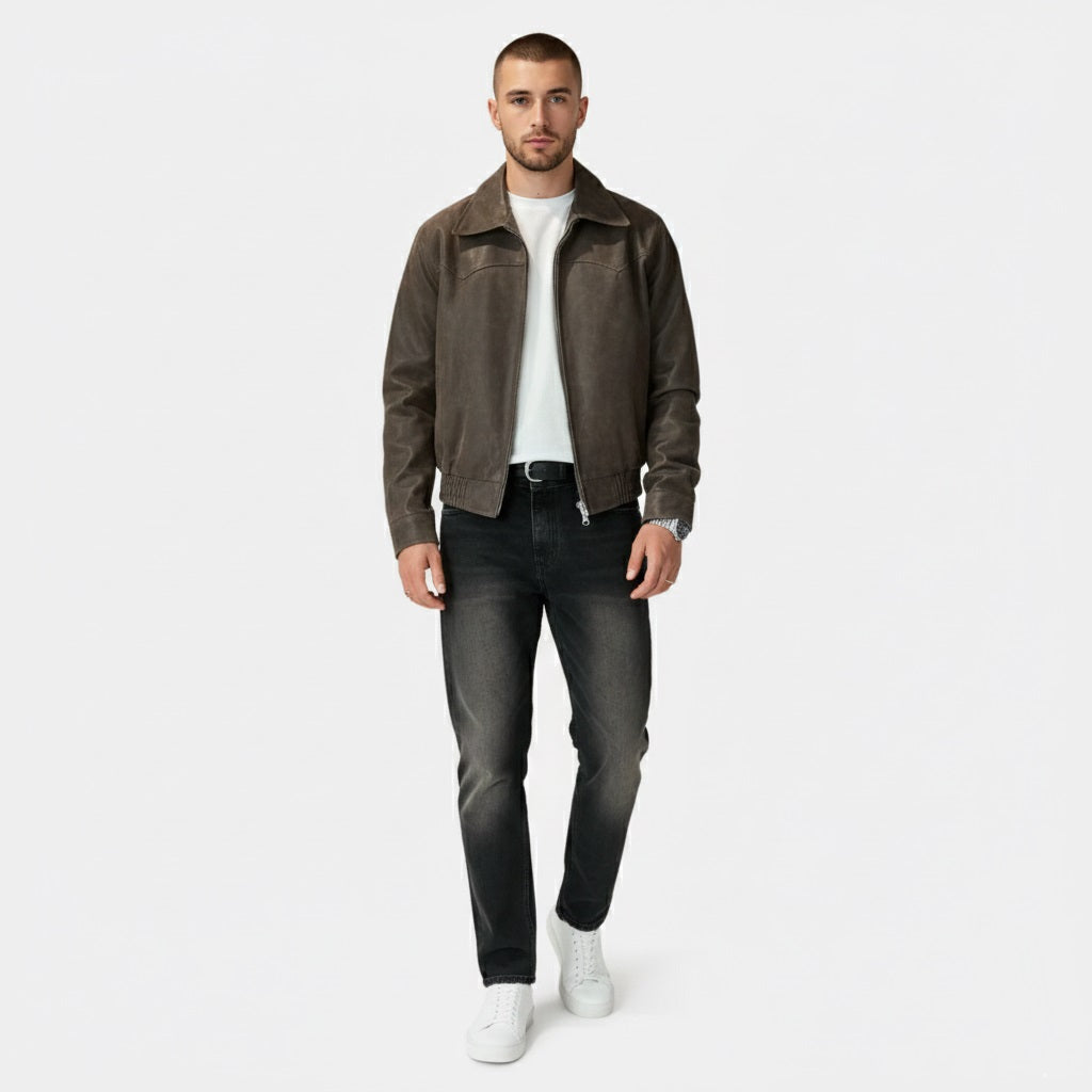 Murphy Mode | Leather Short Jacket Men