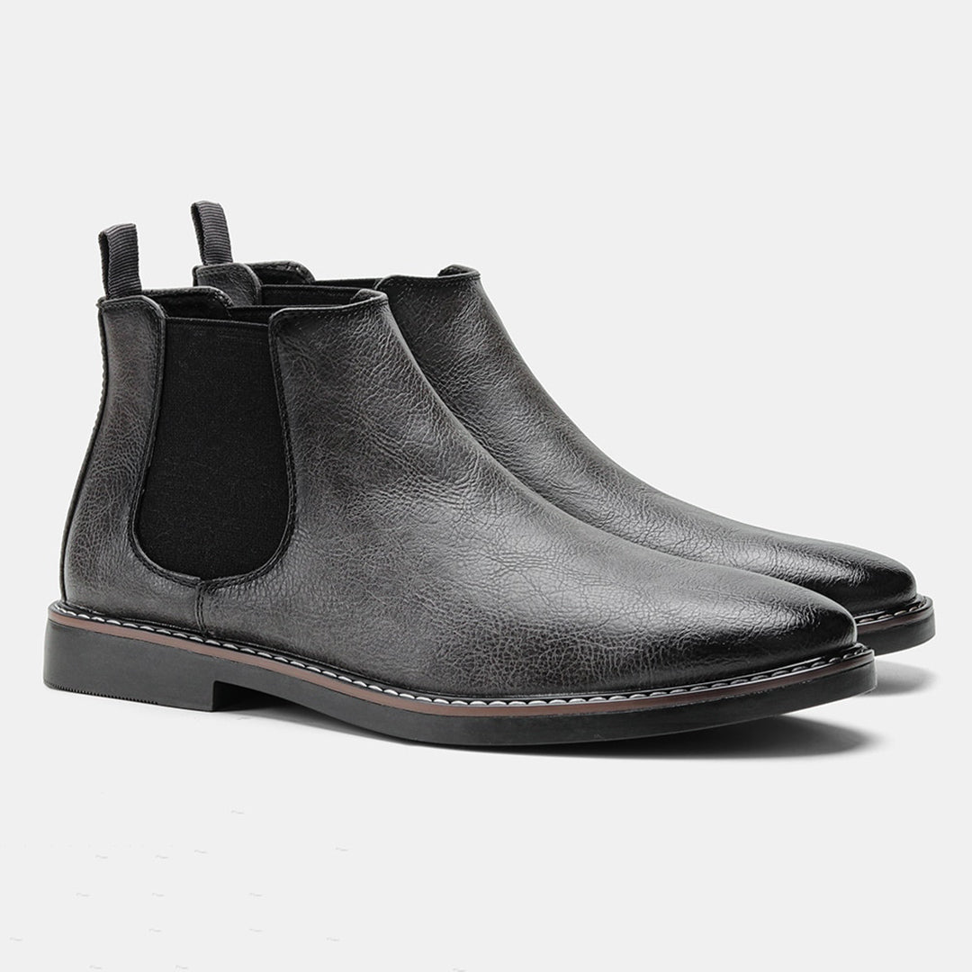 MurphyMode| Chelsea Boots Men Brown Leather Ankle Smart Casual