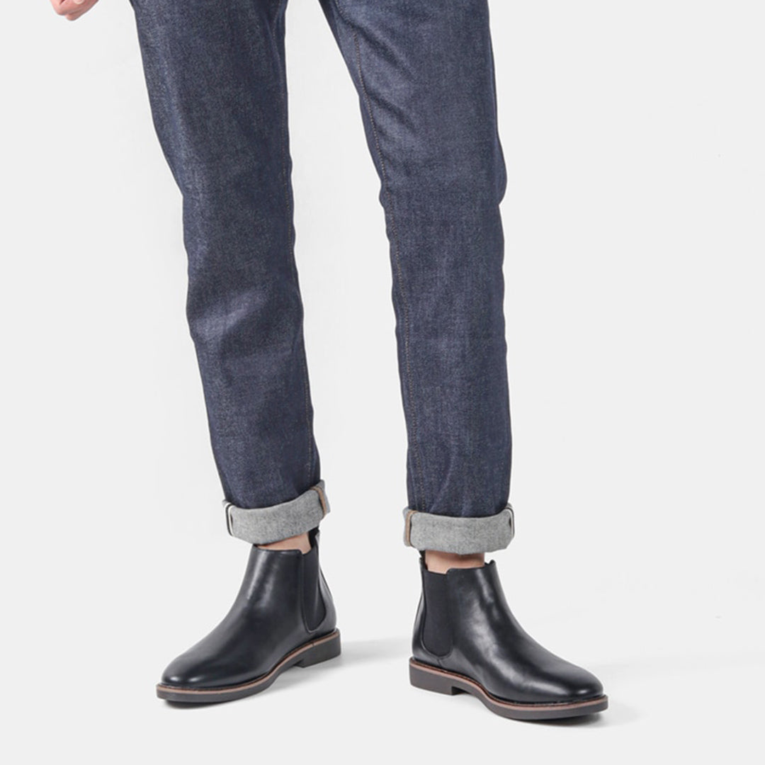 MurphyMode| Chelsea Boots Men Brown Leather Ankle Smart Casual