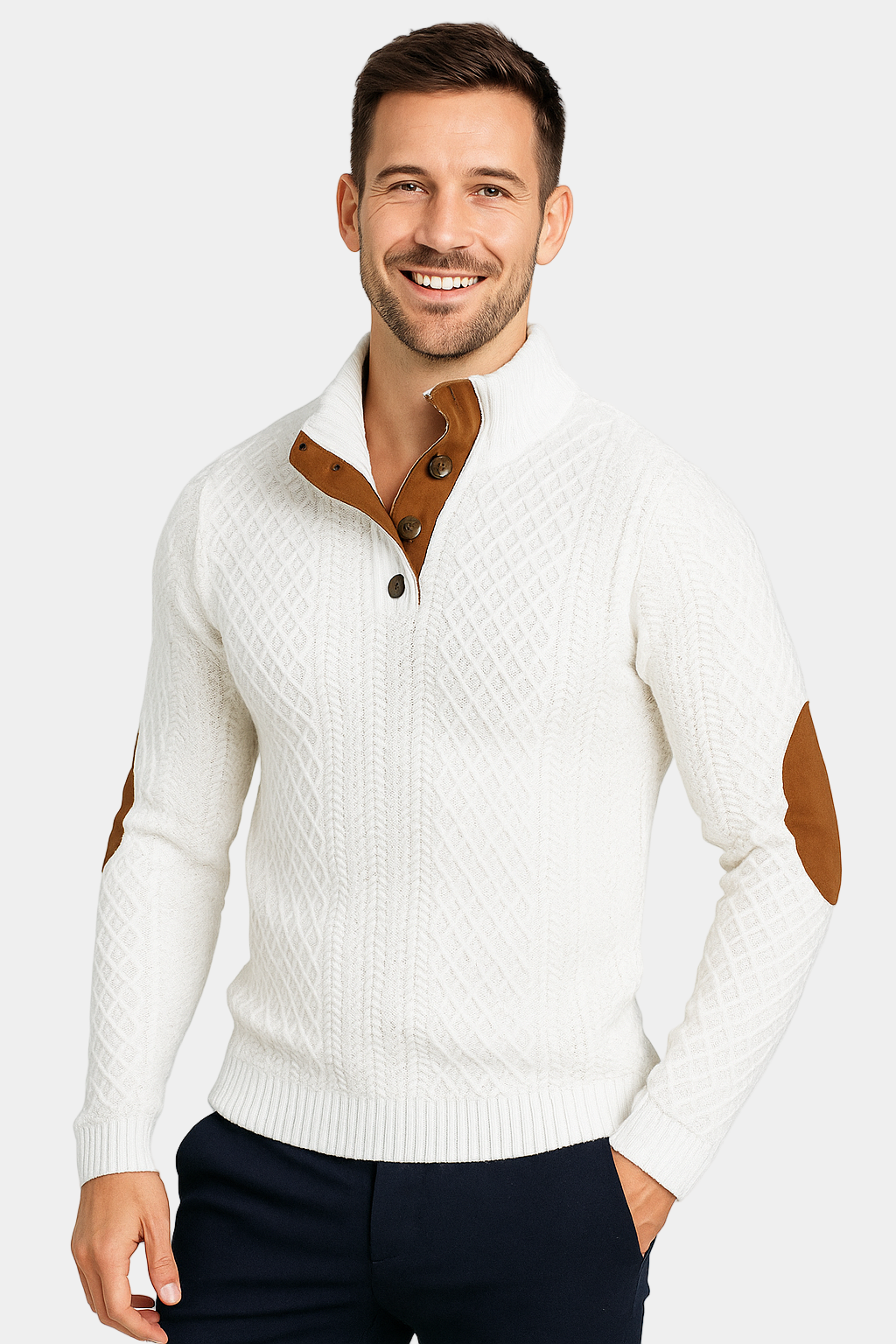 Murphy Mode | Men’s Stand Collar Jacquard Sweater