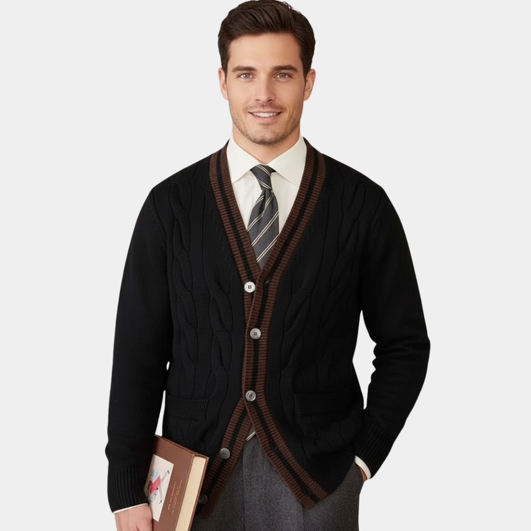 Murphy Mode | Men’s Wool Blend Knitted Cardigan
