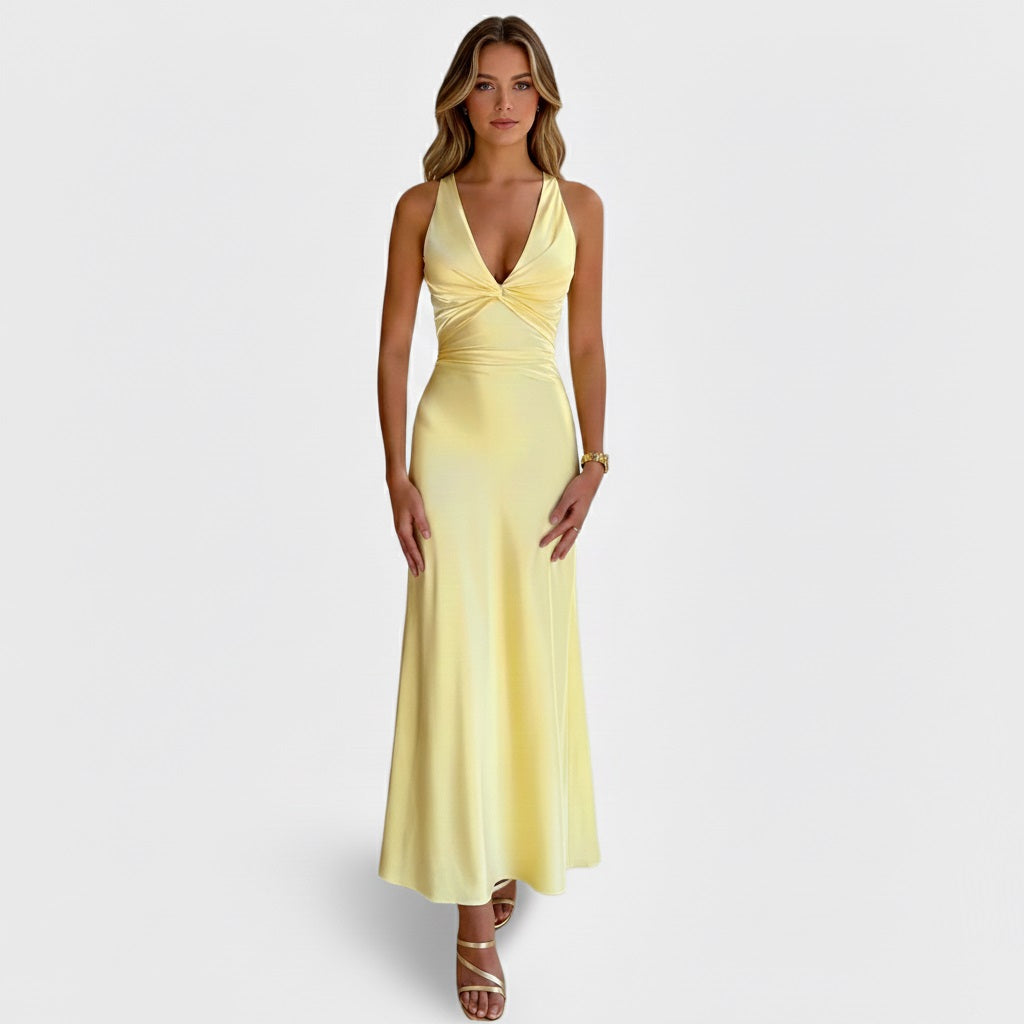 Murphy Mode | Satin Slip Yellow Dress