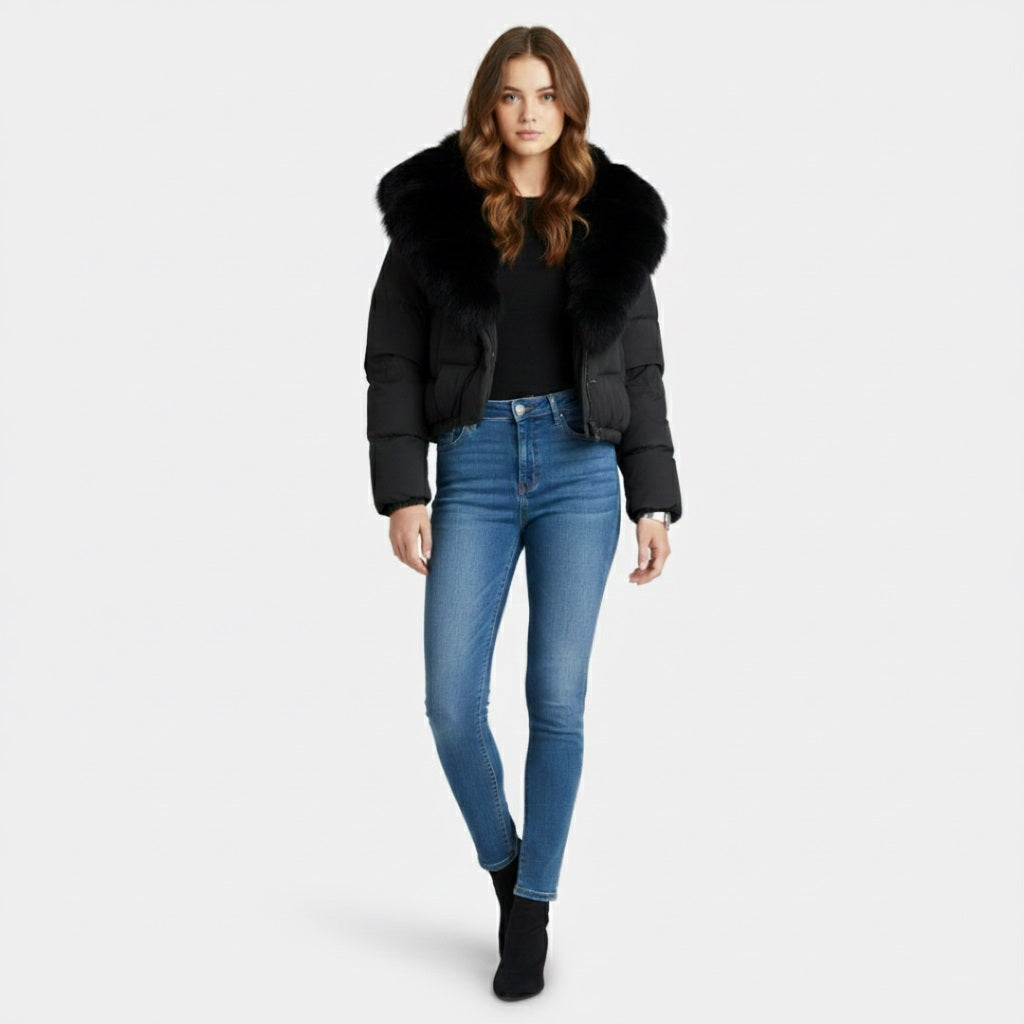 Murphy Mode | Short Fur Trim Coat Women