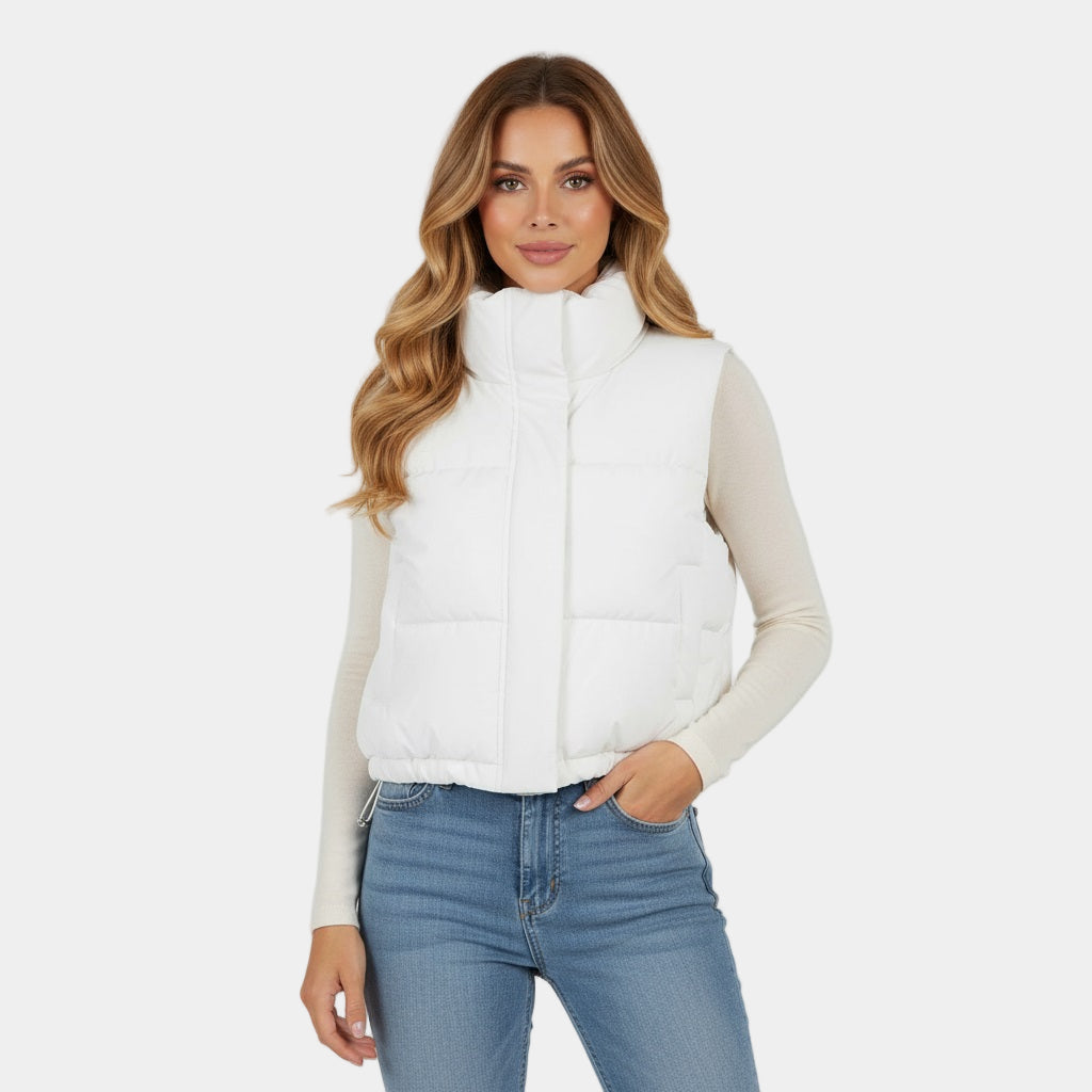 Murphy Mode | Women Zipper Vest Jacket with Stand Collar