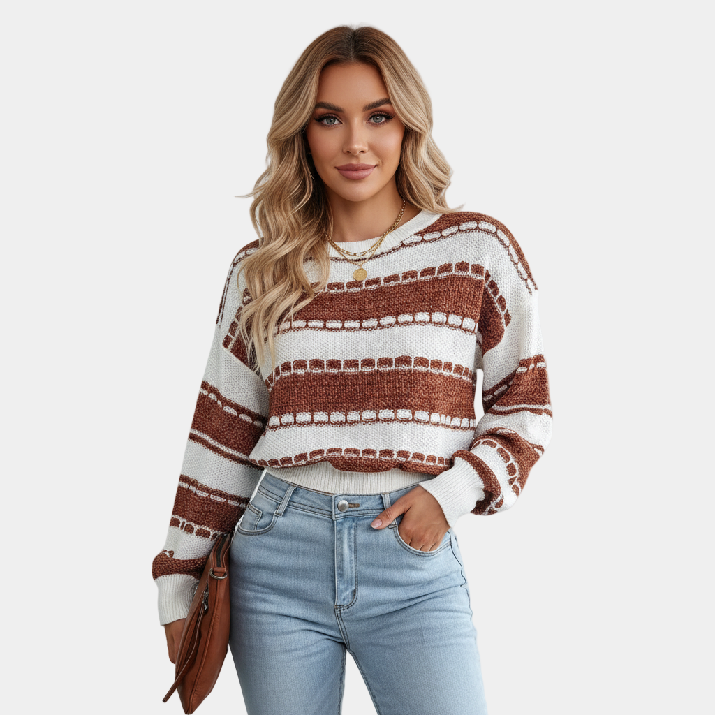 Murphy Mode | Women’s Contrast Long Sleeve Knitted Sweater