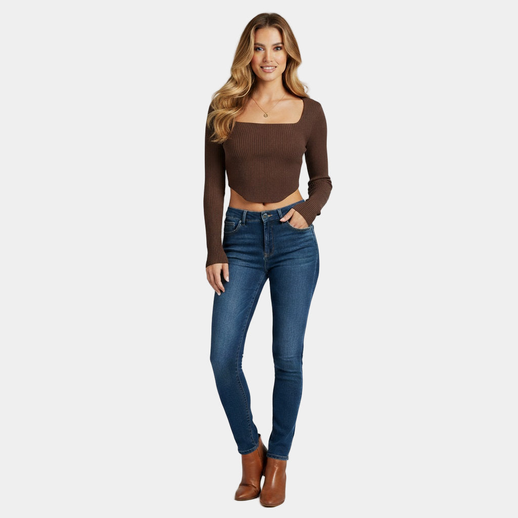 Murphy Mode | Women’s Rib Knitted Slim Fit Crop Top