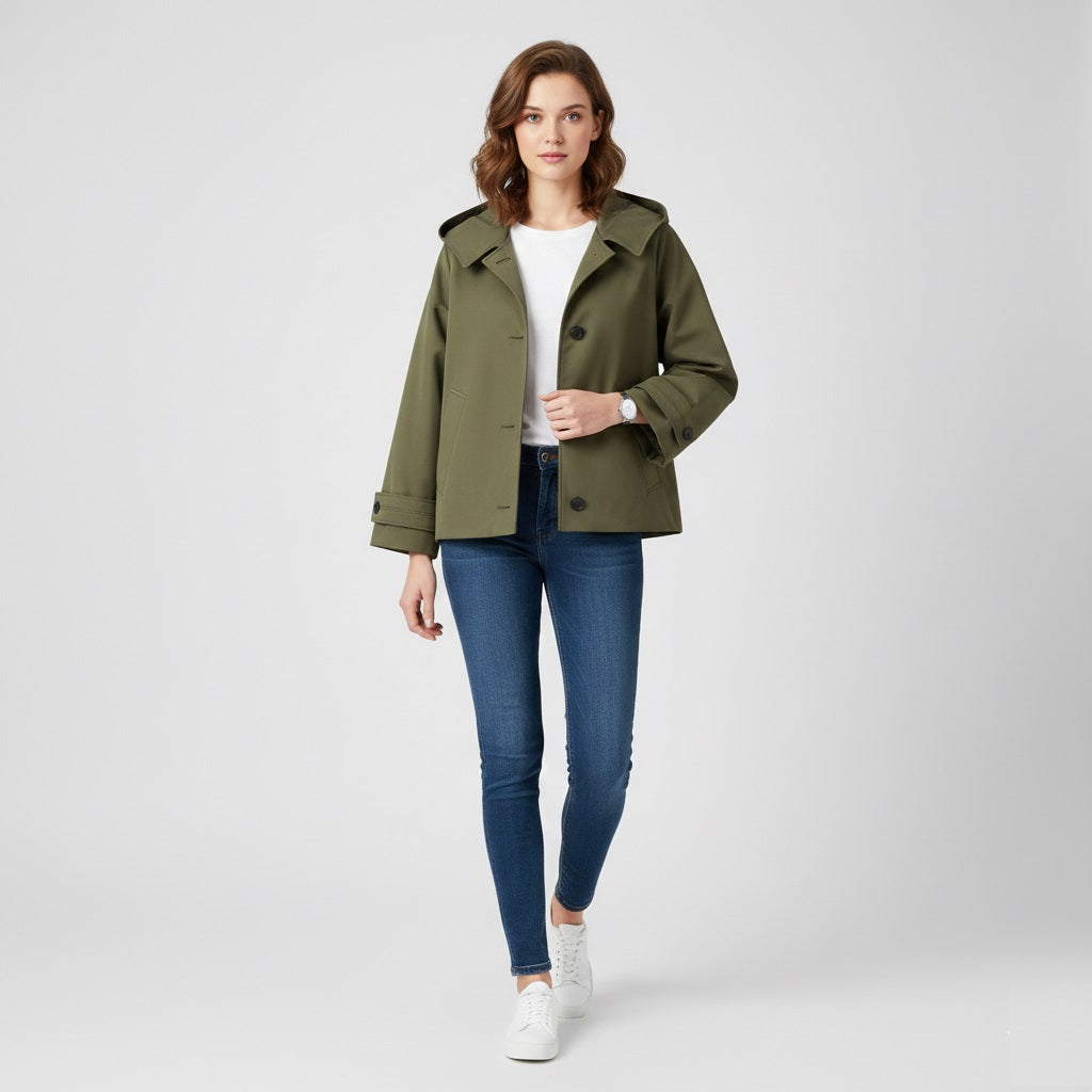 Murphy Mode | Short Trench Coat Women Green