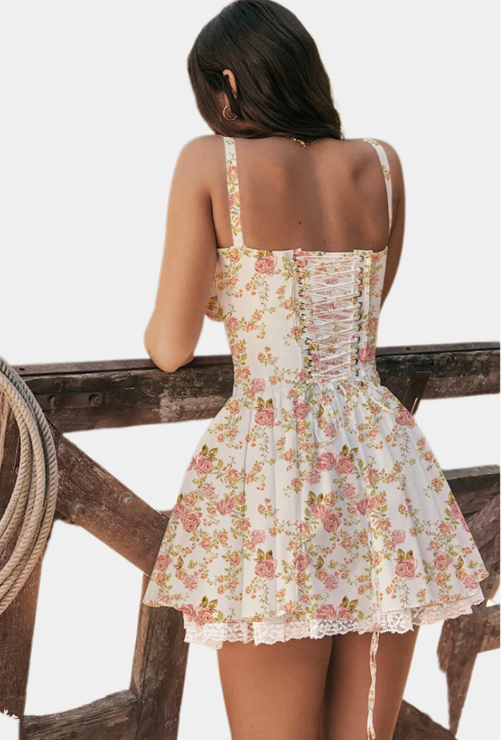 Murphy Mode | Women's  Lace Print Mini Dress