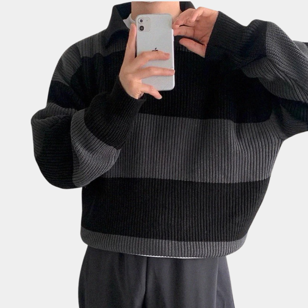 Murphy Mode | Men’s Striped Polo Sweater