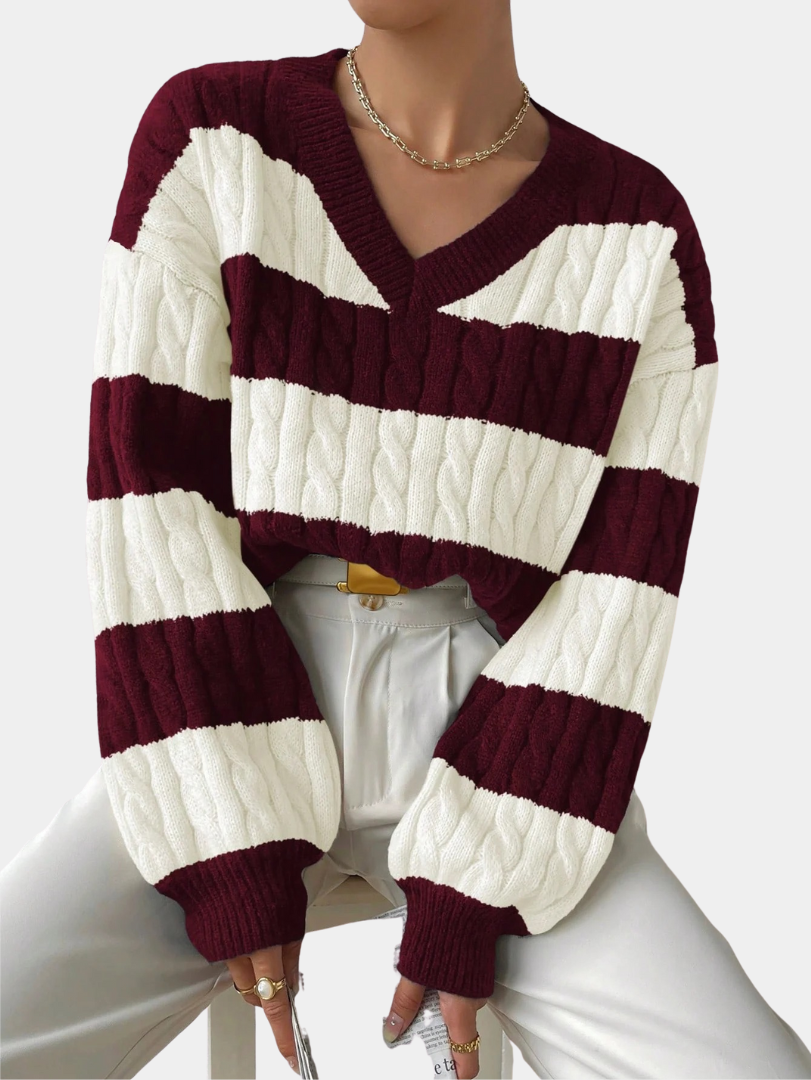 Murphy Mode | Women’s Loose Striped Knitted Top