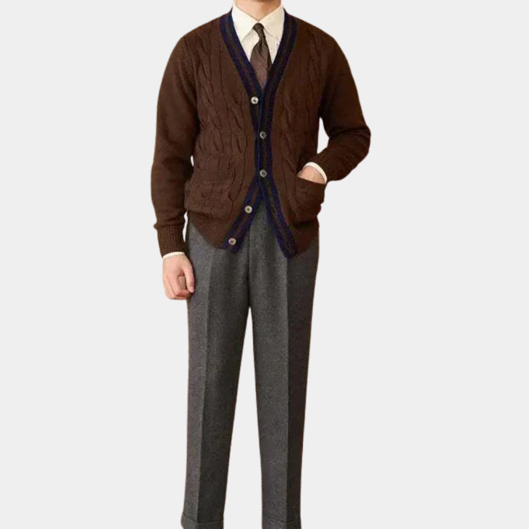 Murphy Mode | Men’s Wool Blend Knitted Cardigan