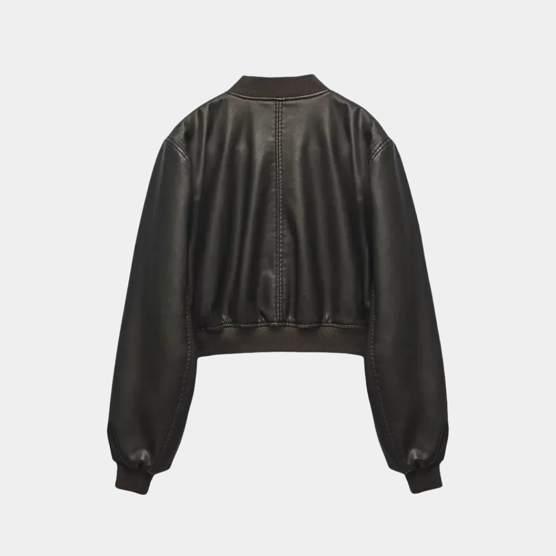 Murphy Mode | Women’s Stand Up Collar Leather Jacket